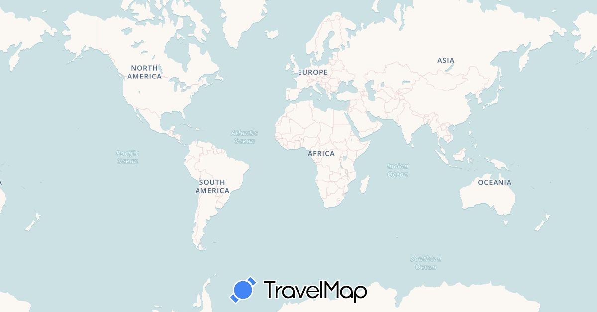 TravelMap itinerary: driving, bus, plane, boat, motorbike in Germany, France, Indonesia, Laos, Myanmar (Burma), Malaysia, Nepal, Réunion, Singapore, Thailand (Africa, Asia, Europe)